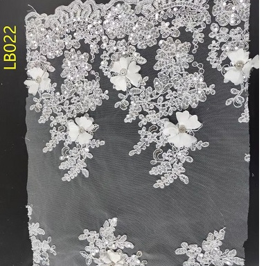 Renda pernikahan 3D emas buatan tangan