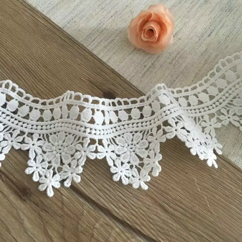 Customizable Fashionable White Milk Silk Embroidered Lace Clothing Accessories
