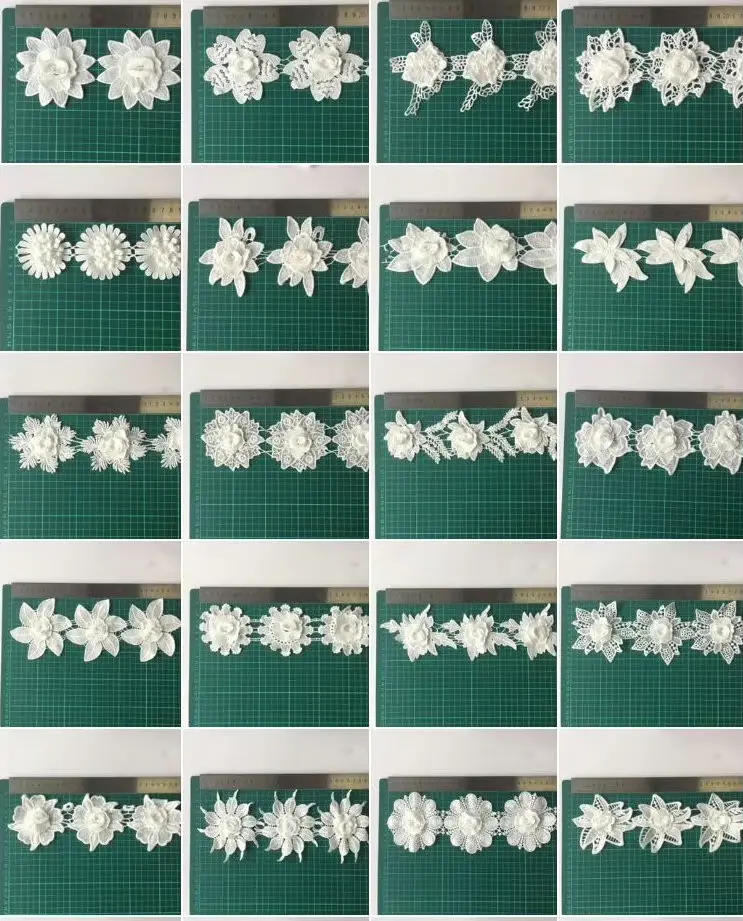 Customizable Fashionable White Milk Silk Embroidered Lace Clothing Accessories