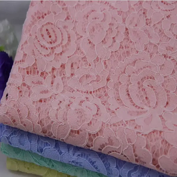 Custom High Quality Tulle Mesh Embroidery Sequin Fabric Guipure Lace Fabric