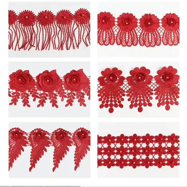 Multicolor Embroidered Lace With 3d Mesh Flowers Ribbon Beaded Tube Barcode Embroidery Lace