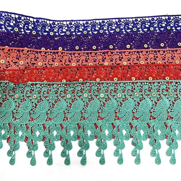 Wholesale Custom Sequin Beaded Lace Trimming Lace Embroidered With Sequins Wholesale Custom Sequin Beaded Lace Trimming Lace Embroidered With Sequins