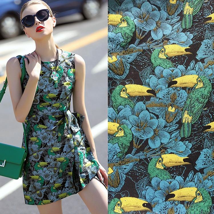 Warp Textile Printing Bordir kain jacquard fabric untuk gaun