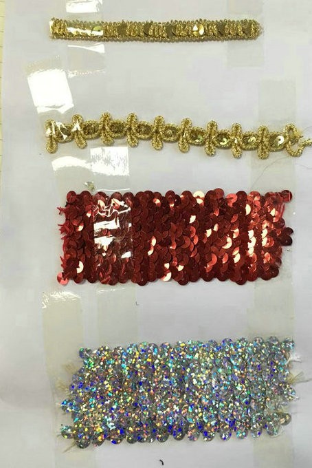 Clothing Accessories Gold and Silver Metallic Border Lace Trim Metallic Gold Sequins Embroidery Tatting Lace Trim