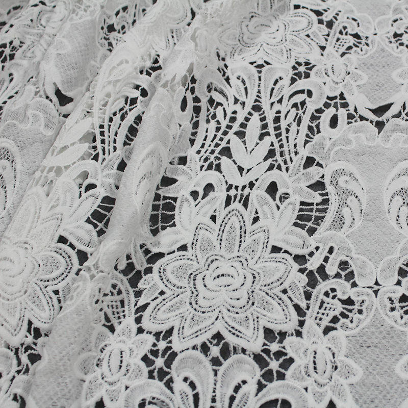 Polyester bordir rajut kain tulle mesh
