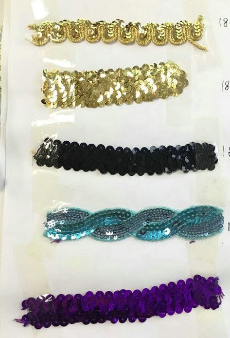 Clothing Accessories Gold and Silver Metallic Border Lace Trim Metallic Gold Sequins Embroidery Tatting Lace Trim