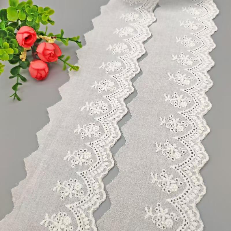 T/C Cotton Lace Triming Bordir Kapas Lace Trim Bunga T/C Lape Tripming