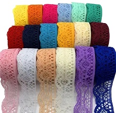 Trim renda non elastis chinlon glister shinning metalik emas renda berwarna -warni
